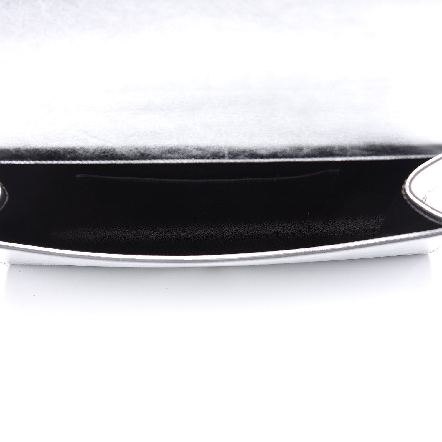 Saint Laurent Metallic Calfskin Monogram Large Belle De Jour Clutch Silver 5 of 7