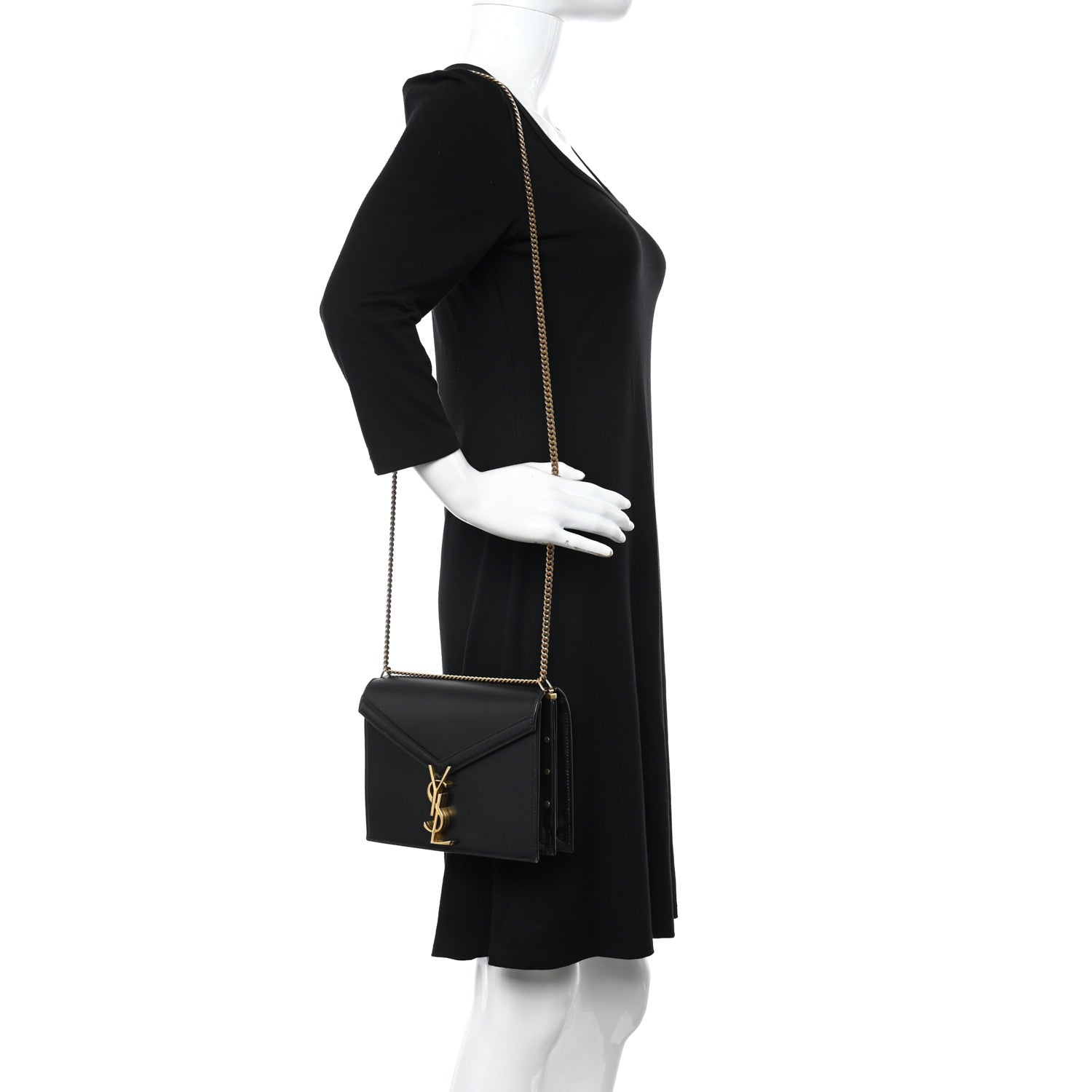Saint Laurent Smooth Calfskin Monogram Cassandra Clasp Bag Black 2 of 16