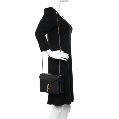 Saint Laurent Smooth Calfskin Monogram Cassandra Clasp Bag Black 2 of 16