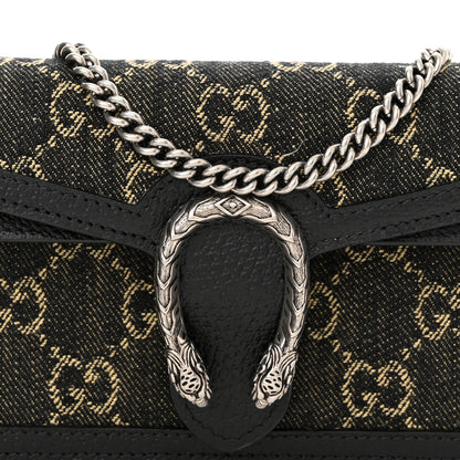 Gucci Jacquard Black Denim GG Monogram Super Mini Dionysus Shoulder Bag Black Ivory 7 of 10
