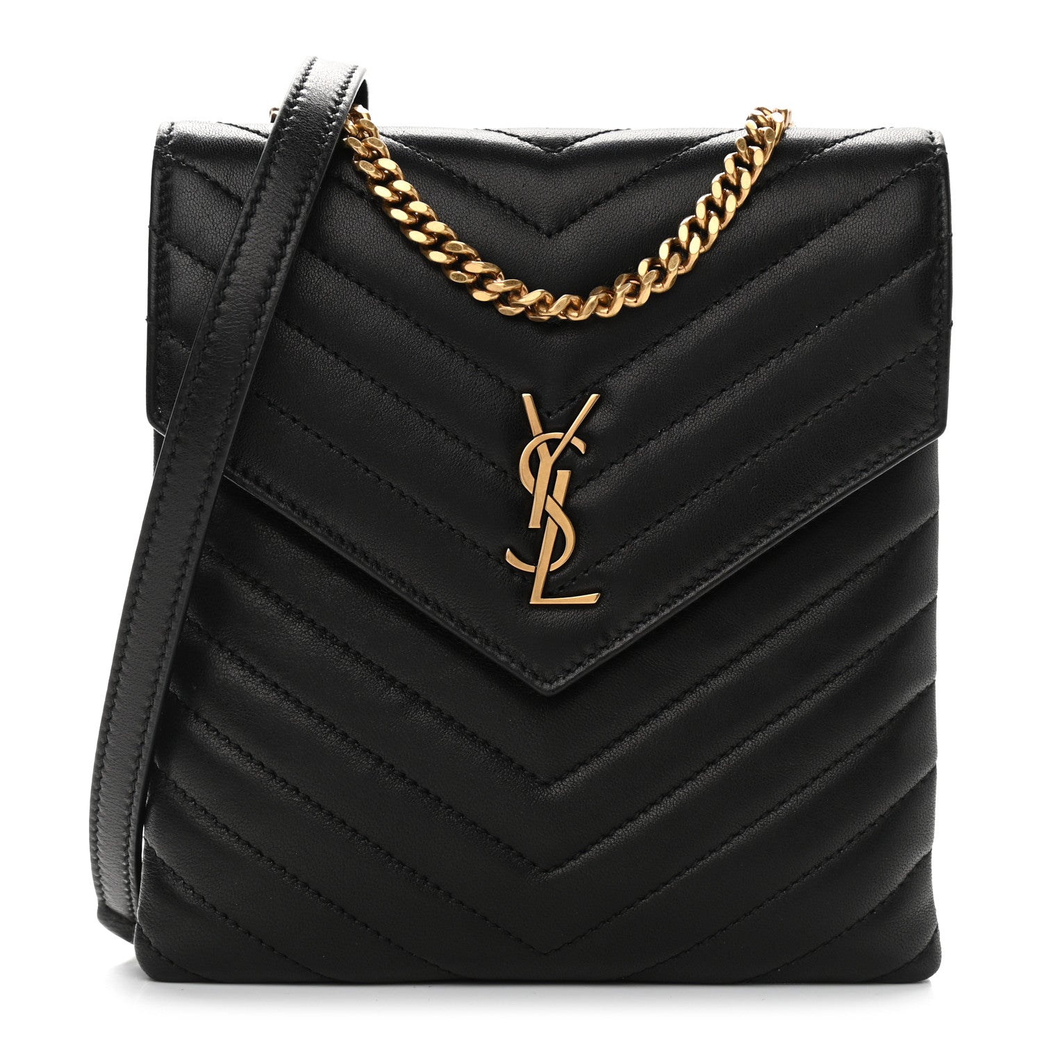 Saint Laurent Lambskin Quilted Double Flap Bag Black 1 of 8