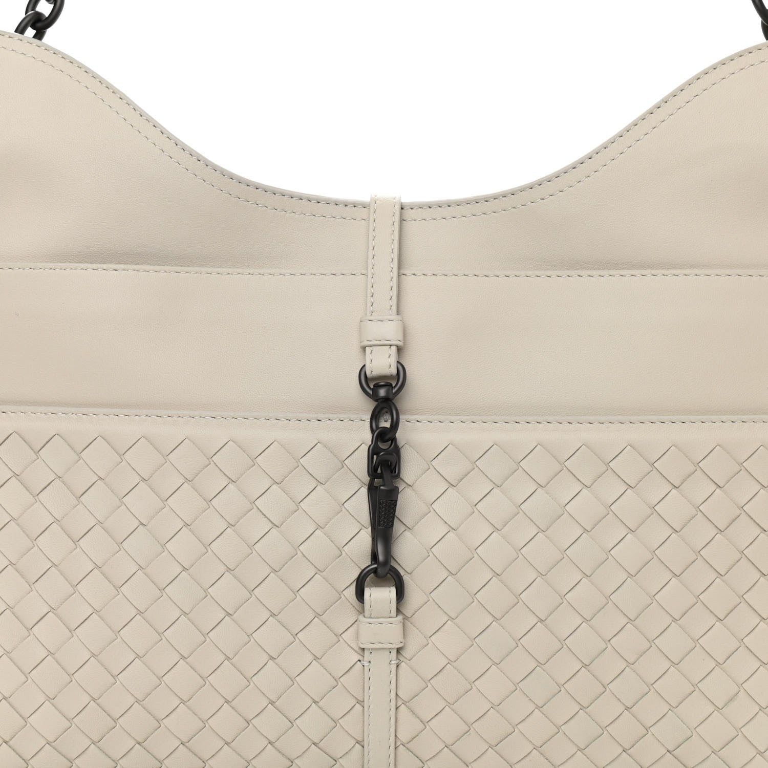 Bottega Veneta Nappa Intrecciato Shoulder Bag White 7 of 10