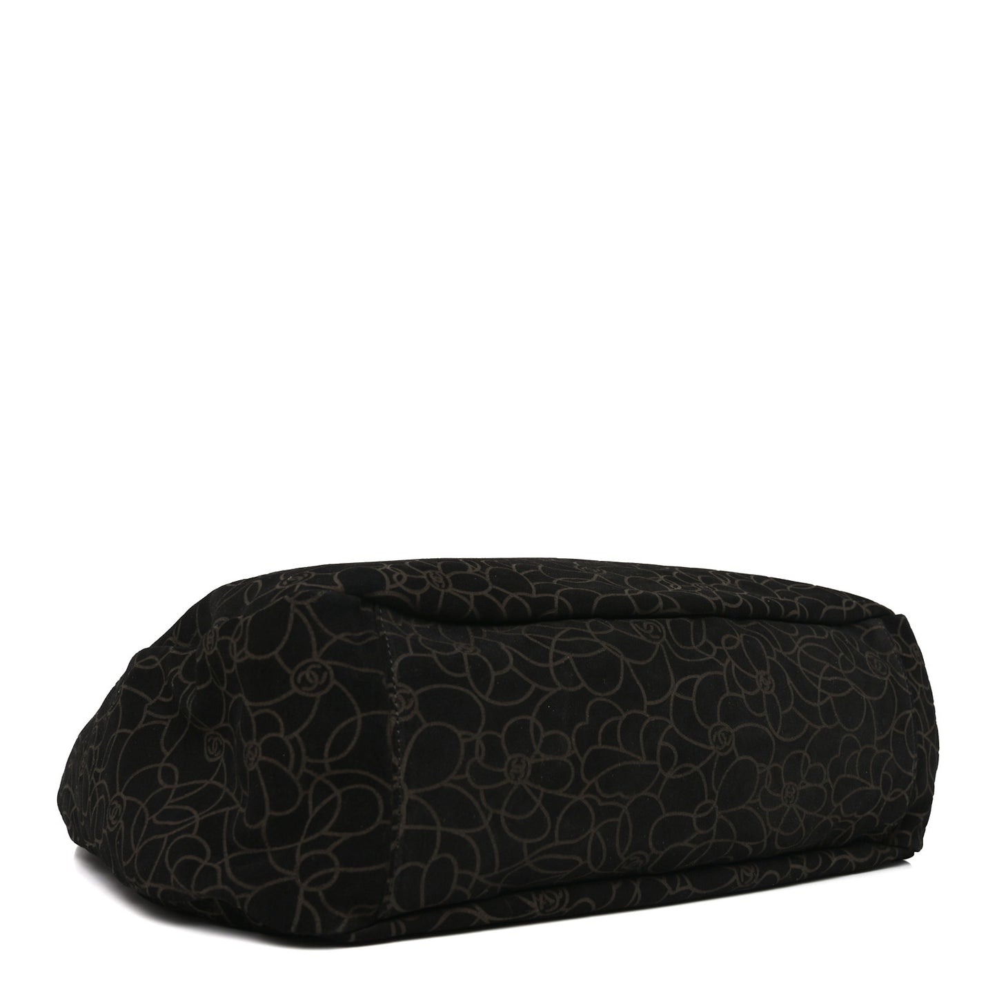 Suede Camellia Hobo Bag Black