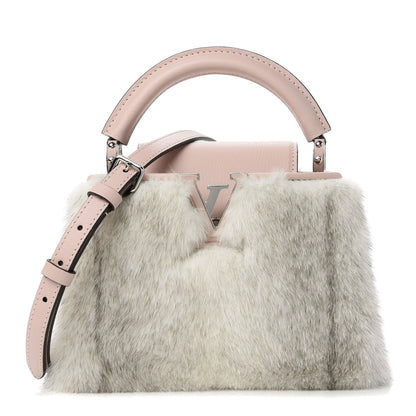 Louis Vuitton Mink Calfskin Goatskin Capucines Mini Silver Snow Grey Rosewater Pink 1 of 10