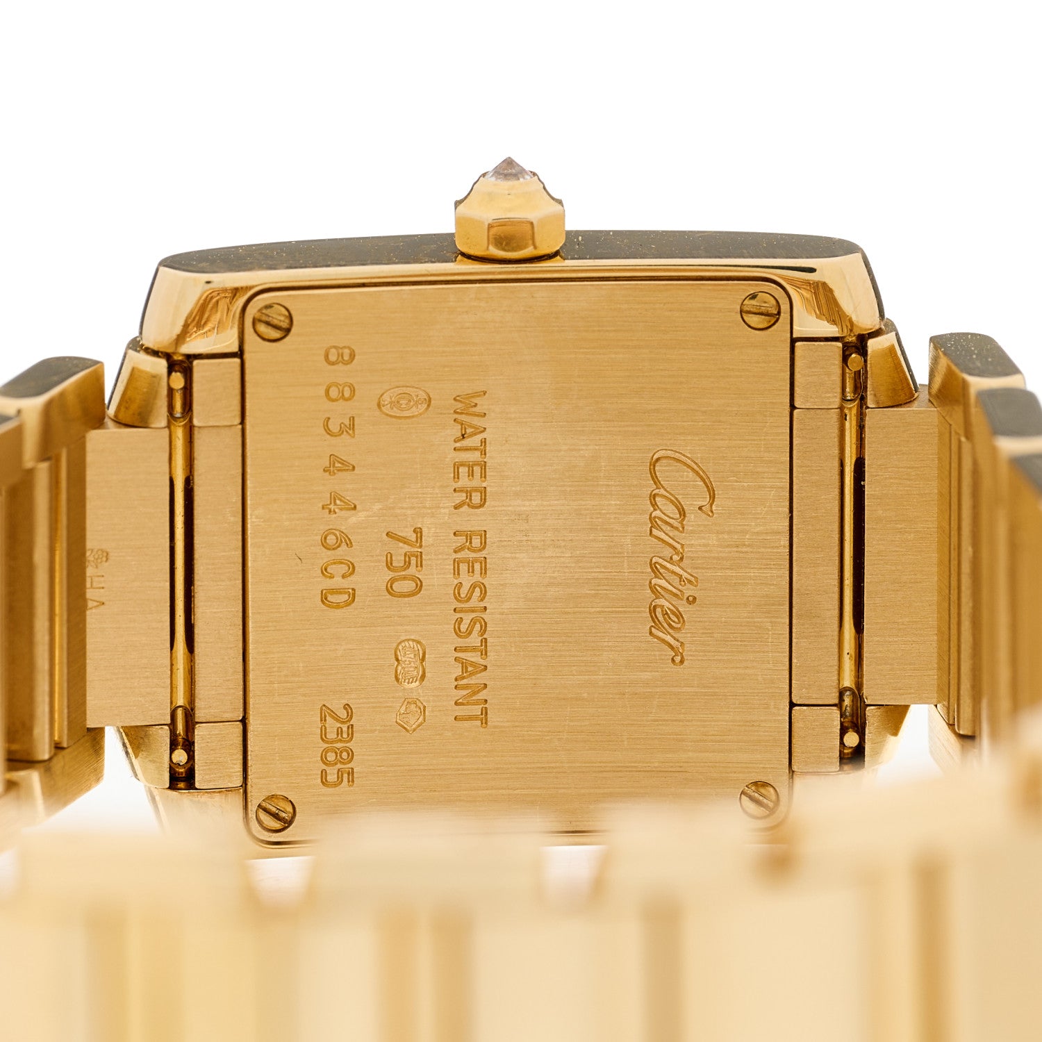 Cartier 18K Yellow Gold Diamond 20mm Tank Francaise Quartz Watch 4 of 4