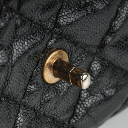 Chanel Crumpled Grained Calfskin Medium Coco Pleats Messenger Flap Black 9 of 9
