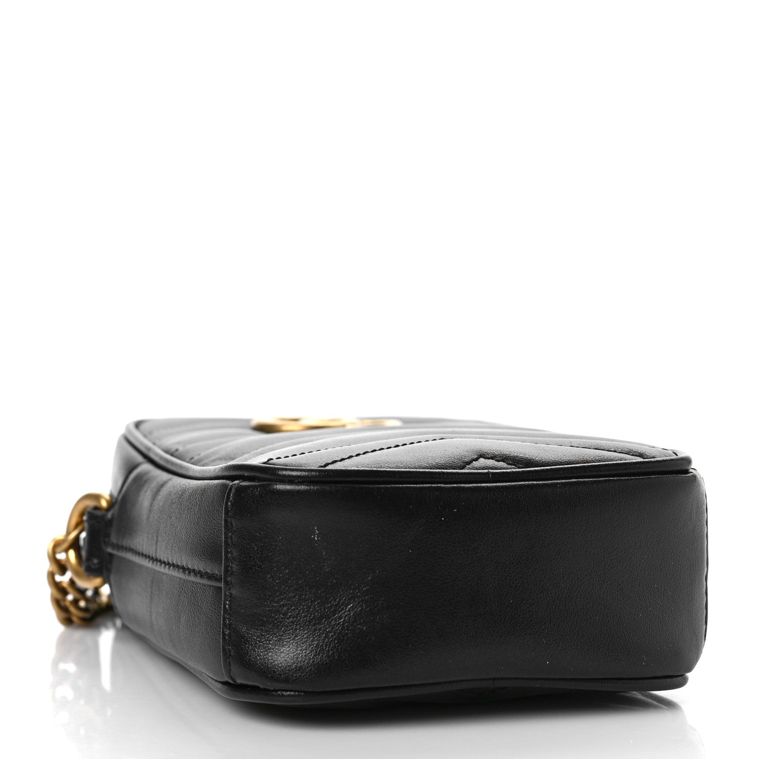 Gucci Calfskin Matelasse Mini GG Marmont Crossbody Bag Black 4 of 9