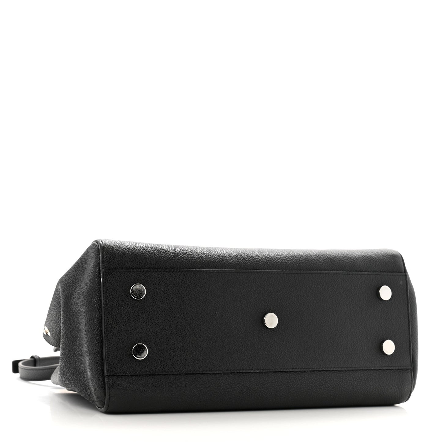 Grained Calfskin Small Cabas Rive Gauche Black