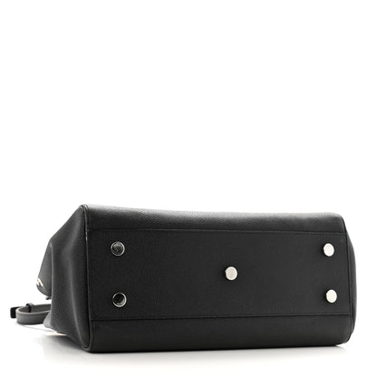 Saint Laurent Grained Calfskin Small Cabas Rive Gauche Black 4 of 12