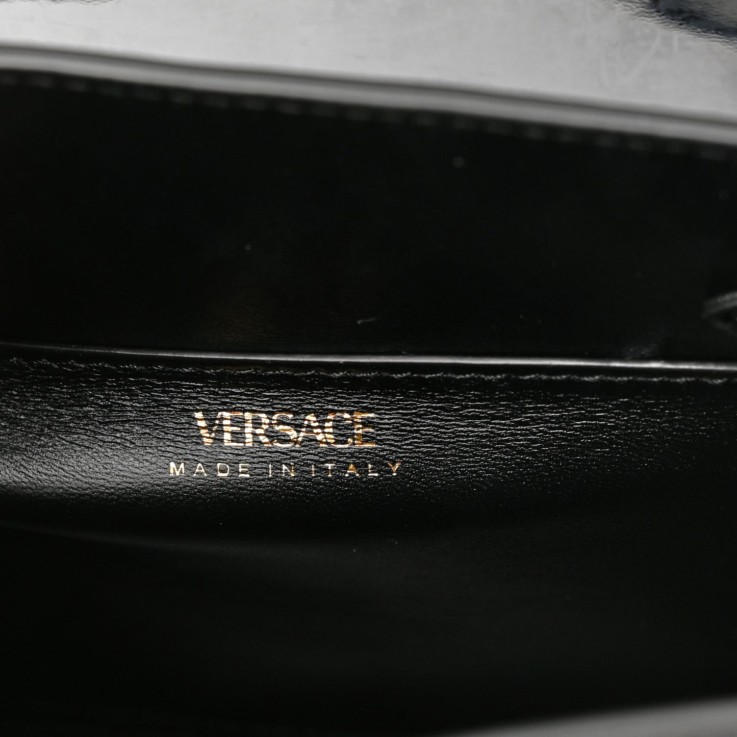 Patent Calfskin Small La Medusa Top Handle Bag Black
