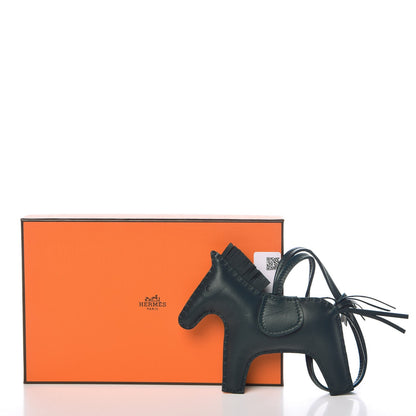 Hermes Milo Lambskin Grigri Rodeo Horse Bag Charm MM Vert Cypress 5 of 5