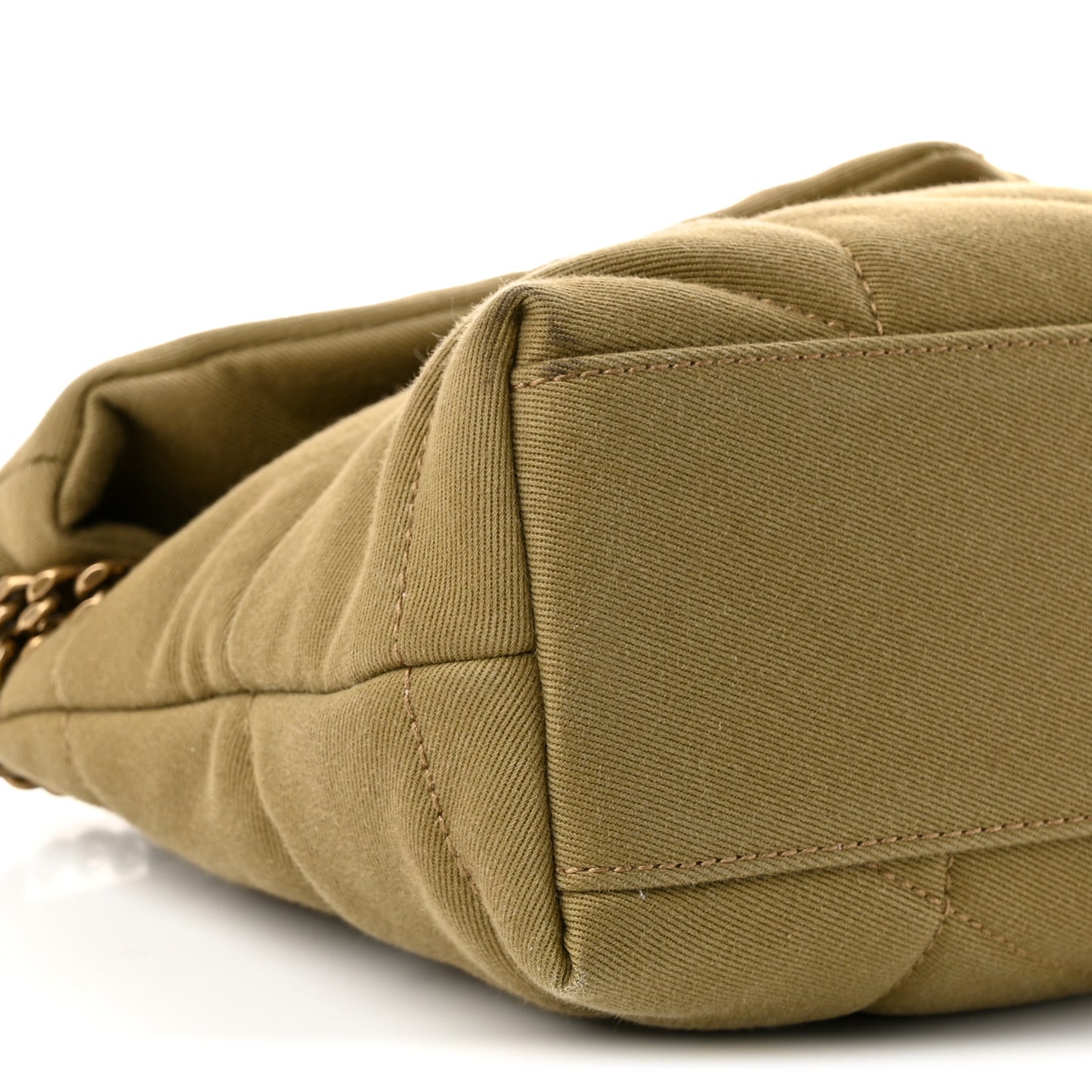 Canvas Quilted Toy Loulou Puffer Monogram Chain Satchel Fir Green
