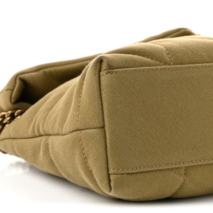 Saint Laurent Canvas Quilted Toy Loulou Puffer Monogram Chain Satchel Fir Green 9 of 10