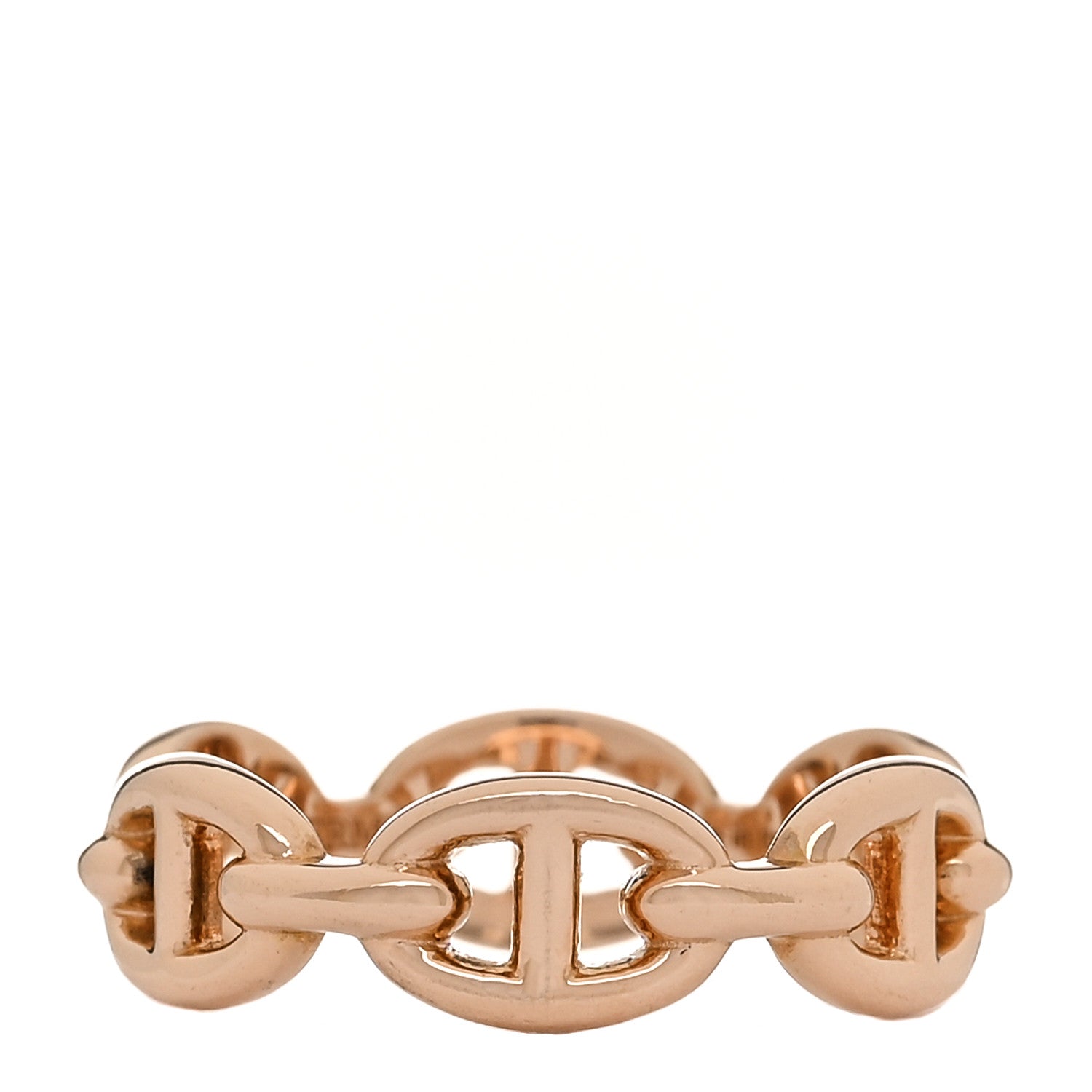 Hermes 18K Rose Gold PM Chaine d'Ancre Enchainee Ring 52 6 1 of 9