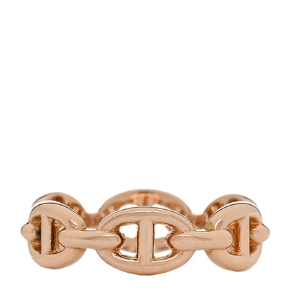 Hermes 18K Rose Gold PM Chaine d'Ancre Enchainee Ring 52 6 1 of 9