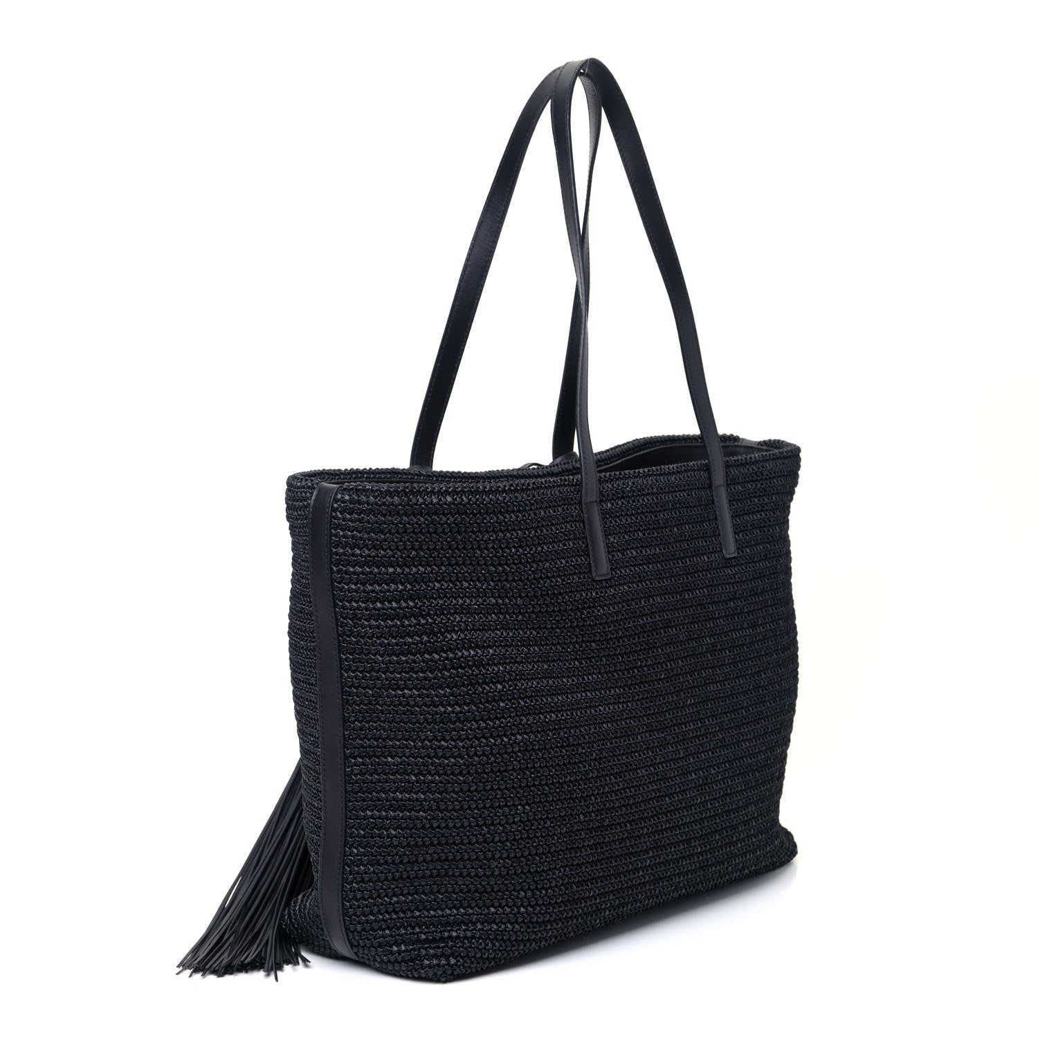 Saint Laurent Raffia Tote Black 2 of 5