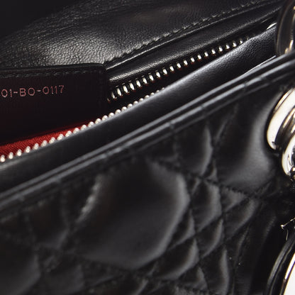Christian Dior Lambskin Cannage Medium Lady Dior Black 8 of 11