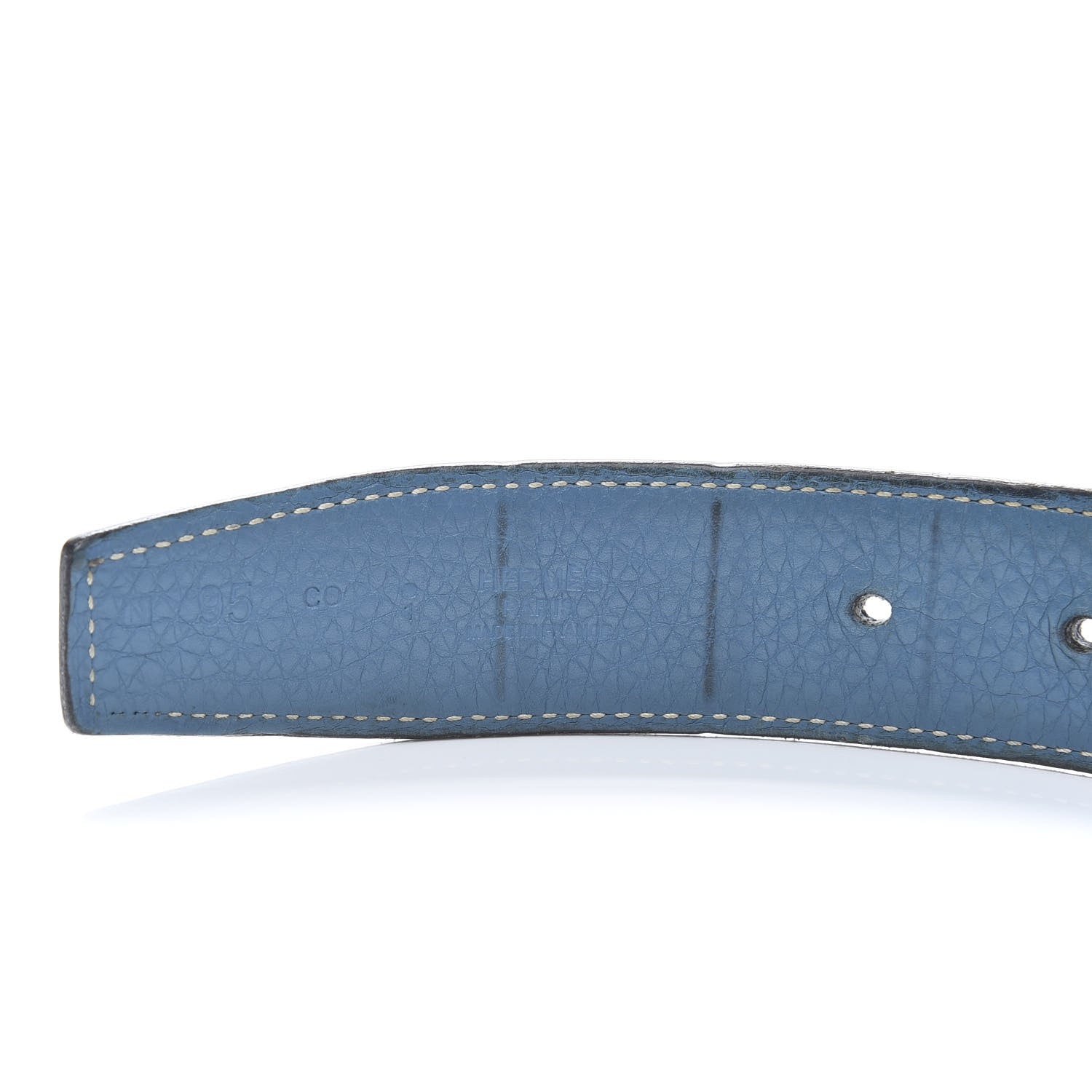 Hermes Box Togo 32mm H Belt 95 Black Blue Jean 5 of 5