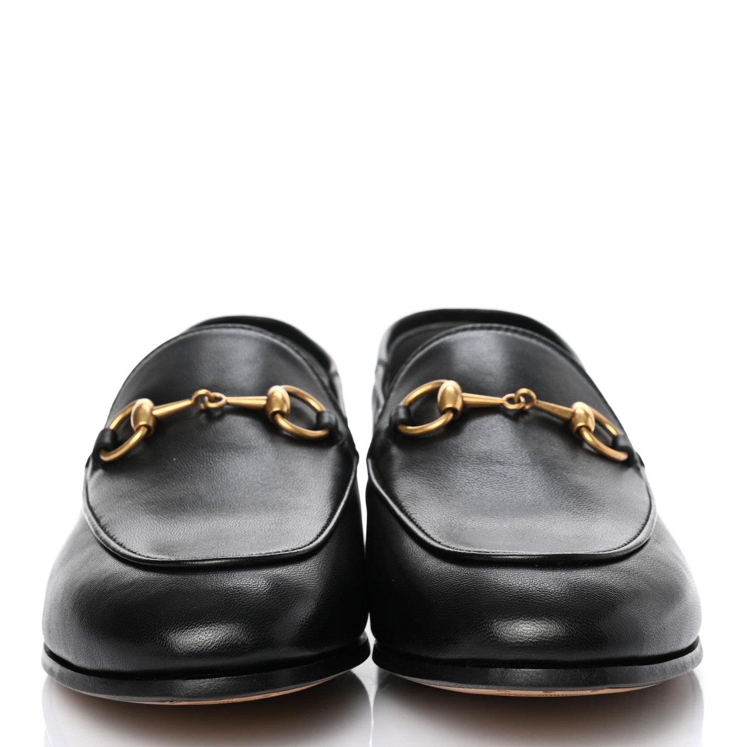 Gucci Lambskin Womens Brixton Horsebit Loafers 35.5 Black 2 of 8