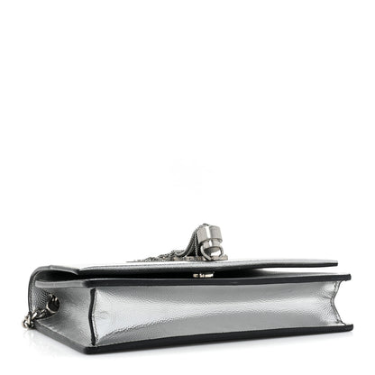 Saint Laurent Grain De Poudre Clasic Kate Monogram Tassel Chain Wallet Argento 4 of 19