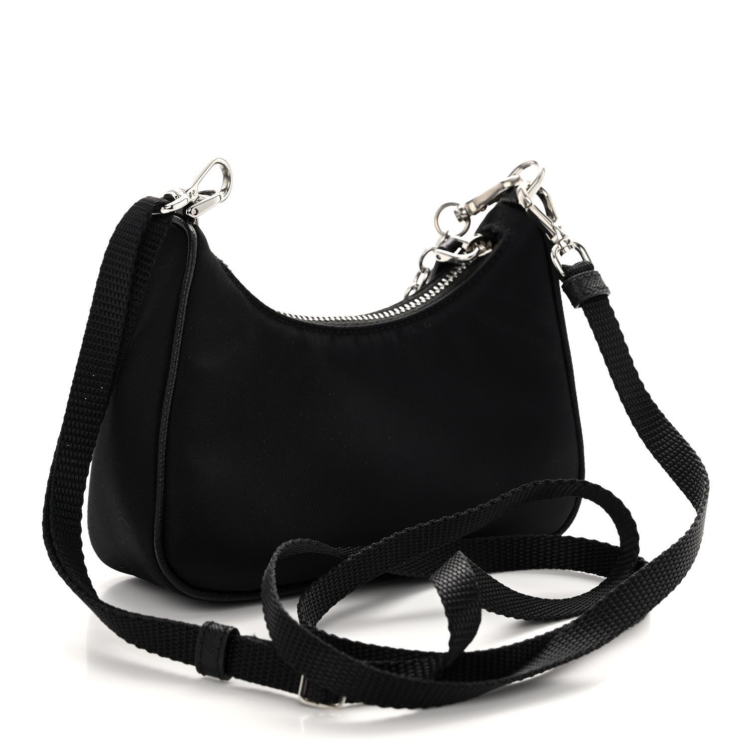 Prada Tessuto Nylon Mini Re-Edition 2000 Shoulder Bag Black 3 of 9