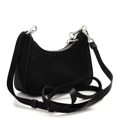 Prada Tessuto Nylon Mini Re-Edition 2000 Shoulder Bag Black 3 of 9