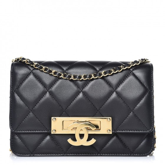 Chanel Lambskin Quilted Golden Class Wallet on Chain WOC Black 1 of 7