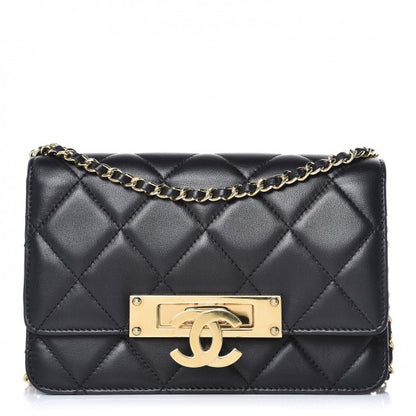 Chanel Lambskin Quilted Golden Class Wallet on Chain WOC Black 1 of 7