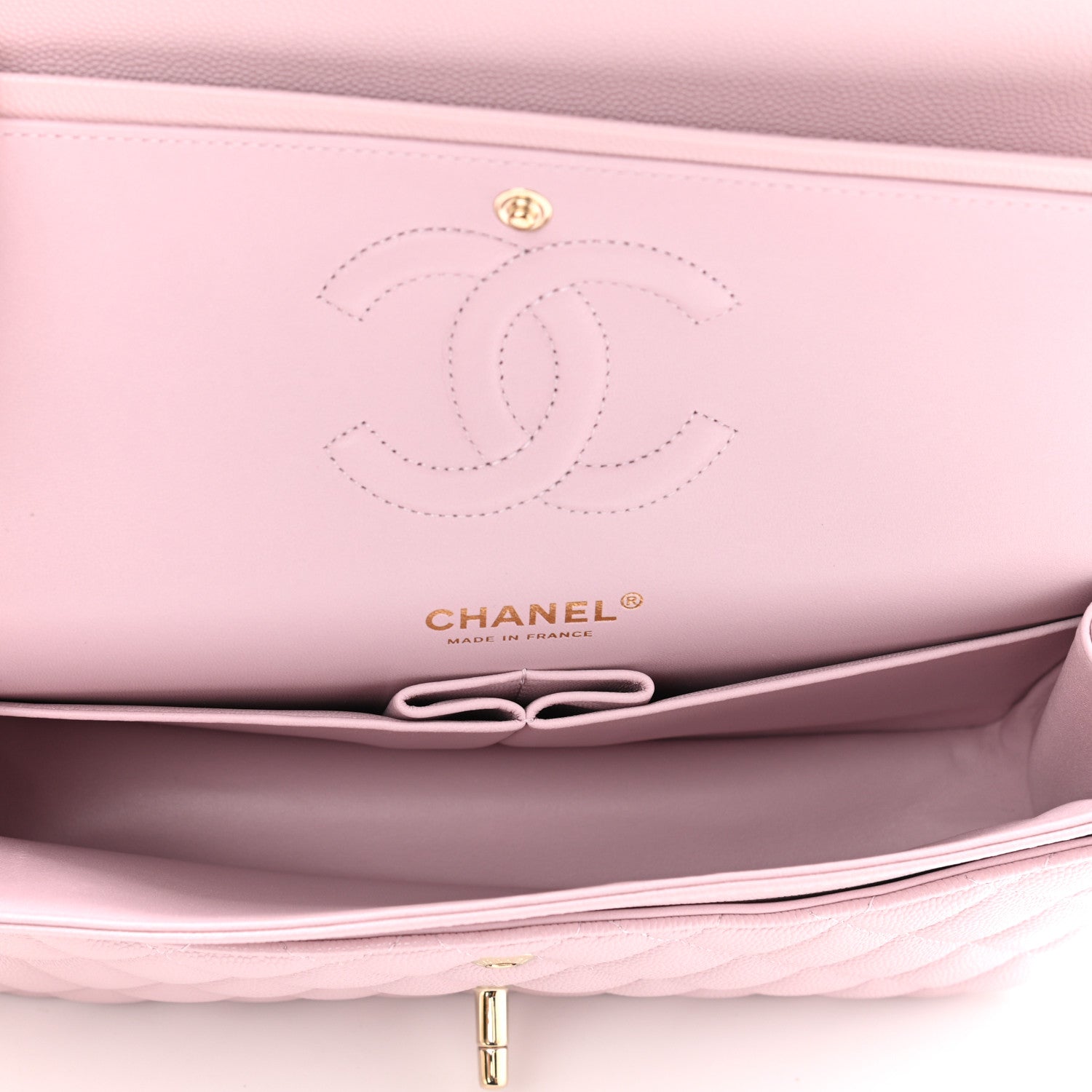 Chanel Caviar Quilted Medium Double Flap Light Pink 5 of 10