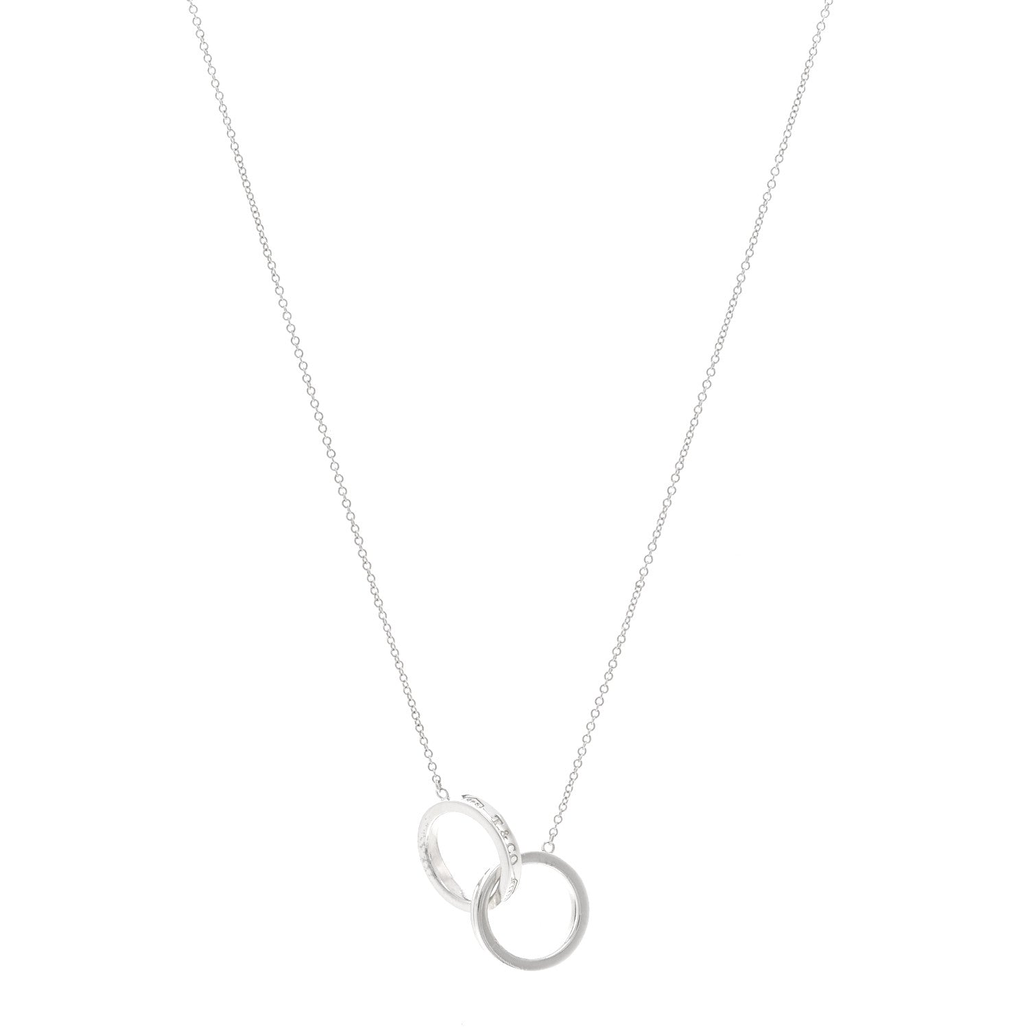 Tiffany Sterling Silver 1837 Interlocking Circles Pendant Necklace 1 of 5
