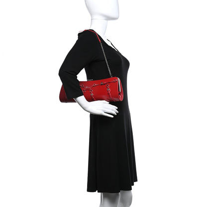 Christian Dior Glazed Calfskin Bondage Clutch Rouge 2 of 9
