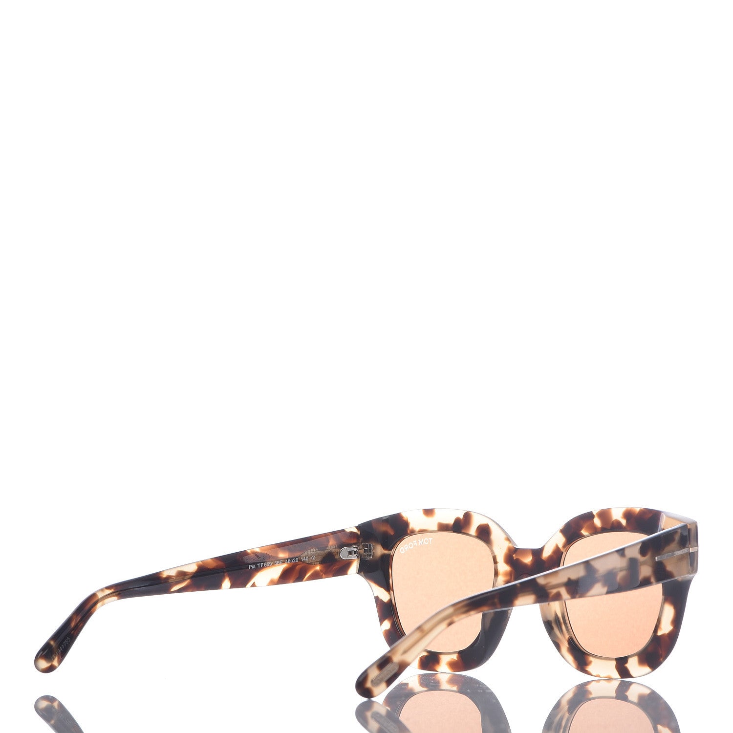 Tom Ford Square Acetate Pia Sunglasses TF659 Tortoise 4 of 8