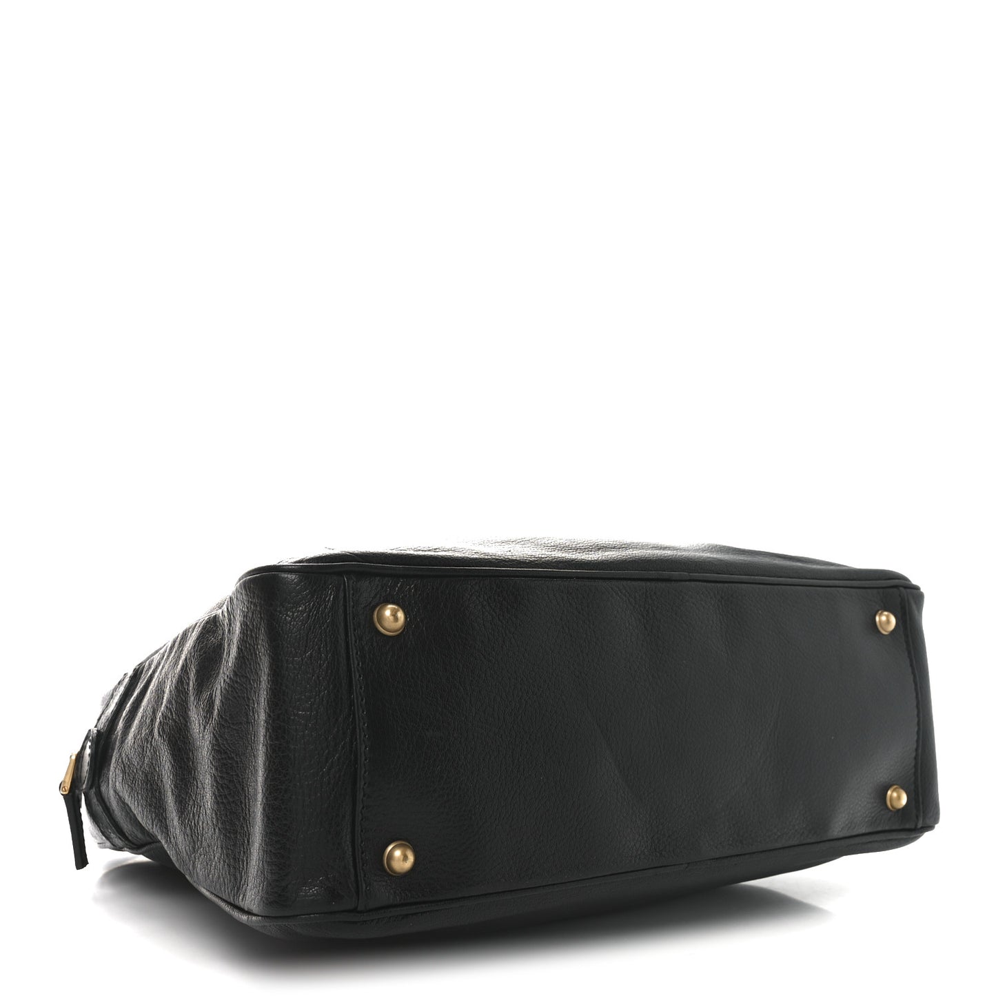 Pebbled Calfskin Blondie Studded Tote Black