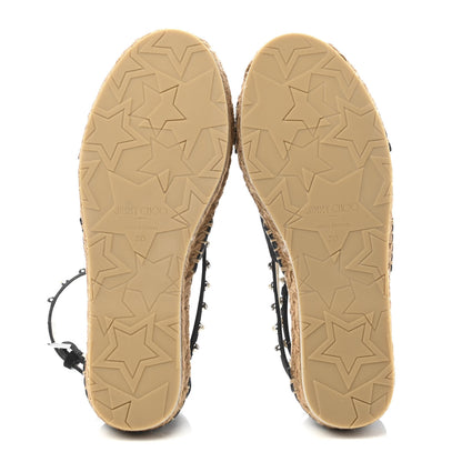 Jimmy Choo Suede Embellished Denise Espadrilles 36 Black 3 of 8