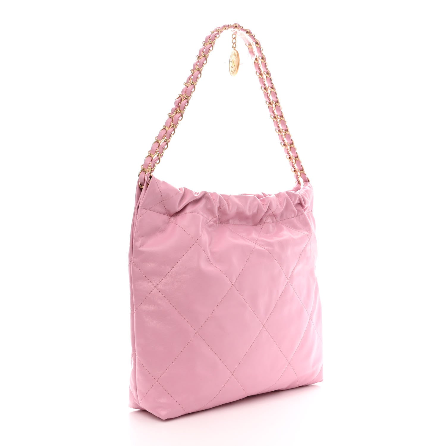 Chanel Shiny Calfskin Quilted Small Chanel 22 Dark Pink 4 of 12