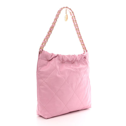 Chanel Shiny Calfskin Quilted Small Chanel 22 Dark Pink 4 of 12