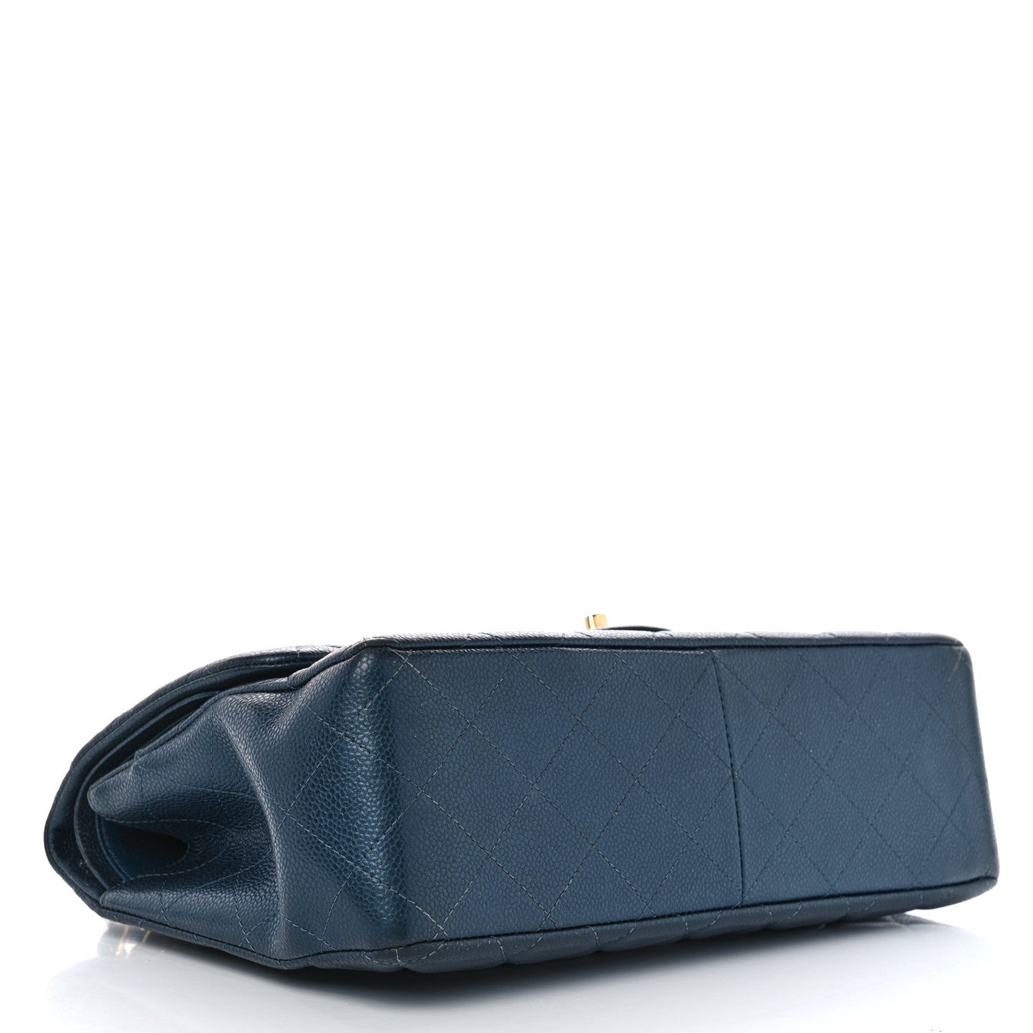 Chanel Metallic Caviar Quilted Jumbo Double Flap Dark Blue 1555732