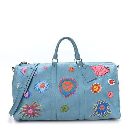 Louis Vuitton LV X YK Taurillon Monogram Keepall Bandouliere 50 Blue Multicolor 1 of 8
