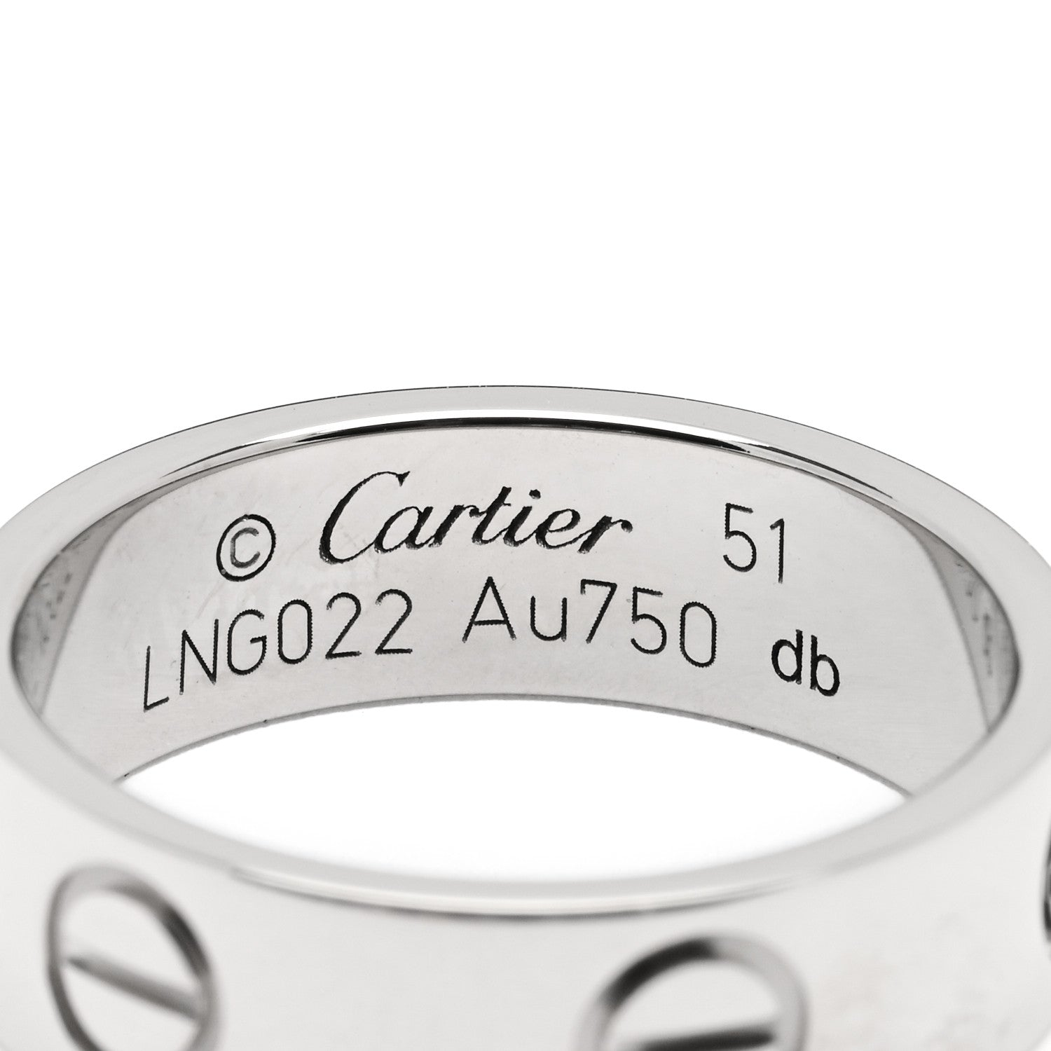 Cartier 18K White Gold 5.5mm LOVE Ring 51 5.75 4 of 4