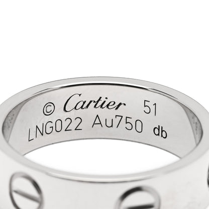 Cartier 18K White Gold 5.5mm LOVE Ring 51 5.75 4 of 4