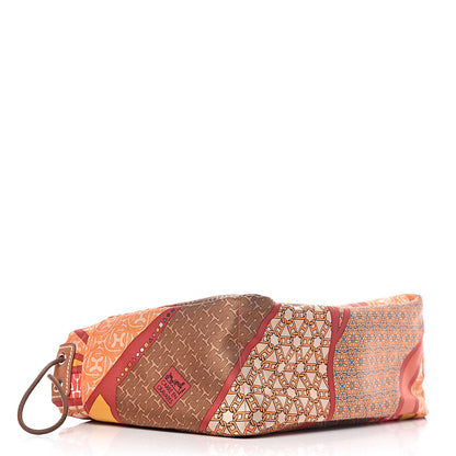 Hermes Silk Barenia Carre en Cravates Fourbi 25 MM Pouch Flamingo Pink Deer Brown 4 of 10