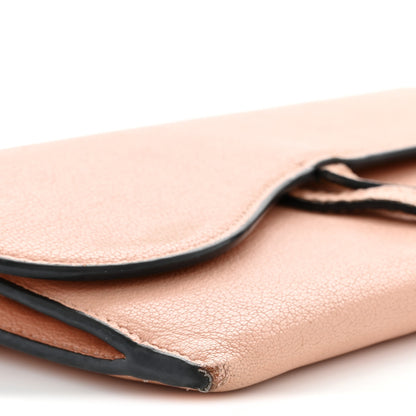 Christian Dior Goatskin Saddle Long Wallet With Chain Rose Des Vent 10 of 14