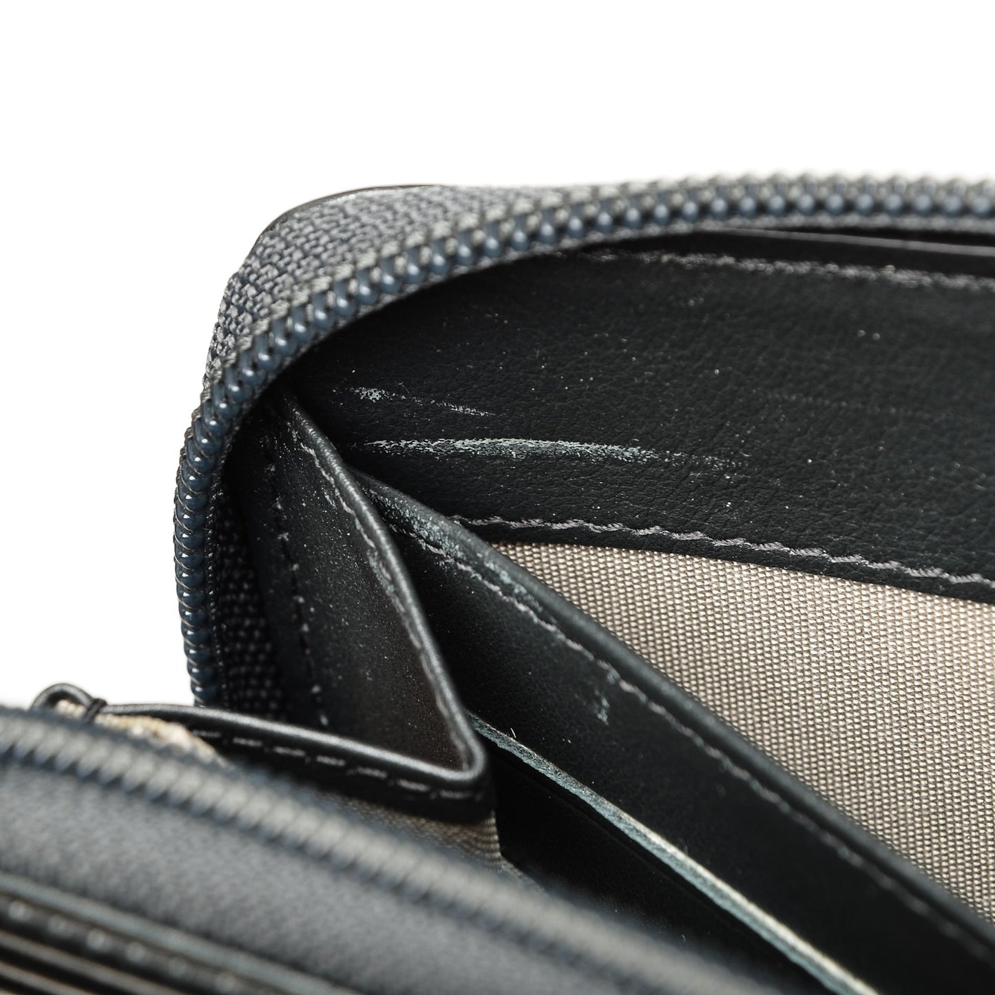 Glazed Calfskin Boy Zip Around Wallet Grey