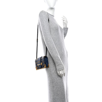 Prada City Calf Saffiano Astrology Cahier Bag Bluette Black 2 of 10