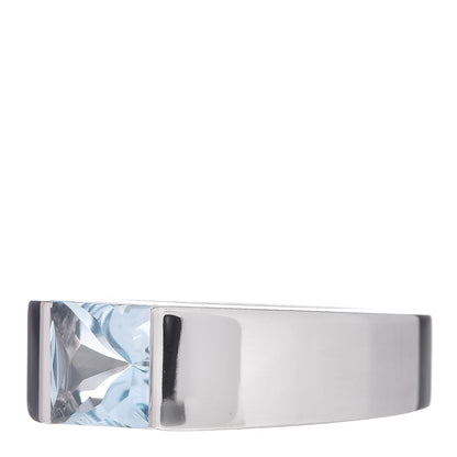 Cartier 18K White Gold Aquamarine Tank Ring 48 4.5 3 of 5