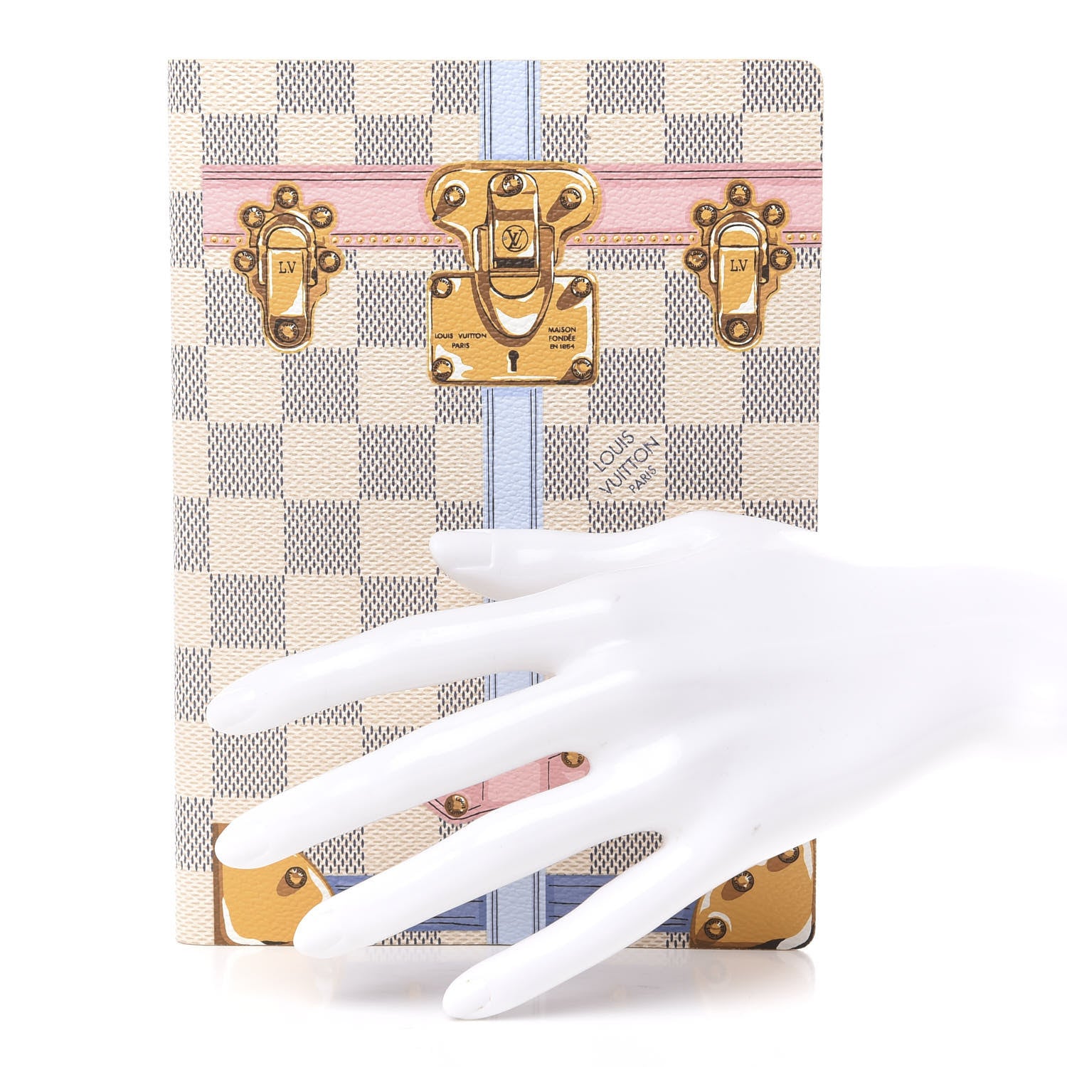 Louis Vuitton Damier Azur Summer Trunks Clemence Notebook MM 2 of 7