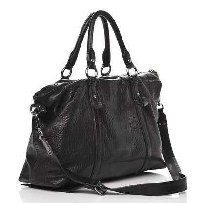 Miu Miu Goatskin Madras Convertible Tote Nero Black 3 of 15