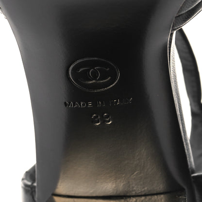 Chanel Lambskin Quilted Cap Toe Mary Jane Pumps 39 Black 7 of 9