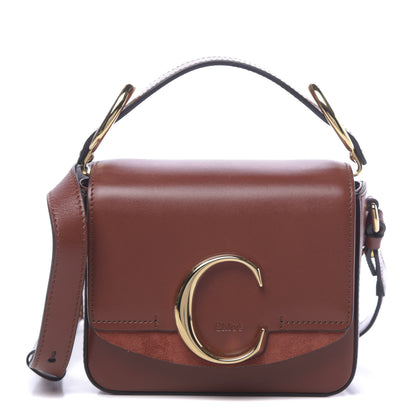 Chloe Shiny Calfskin Suede Mini C Bag Sepia Brown 1 of 10