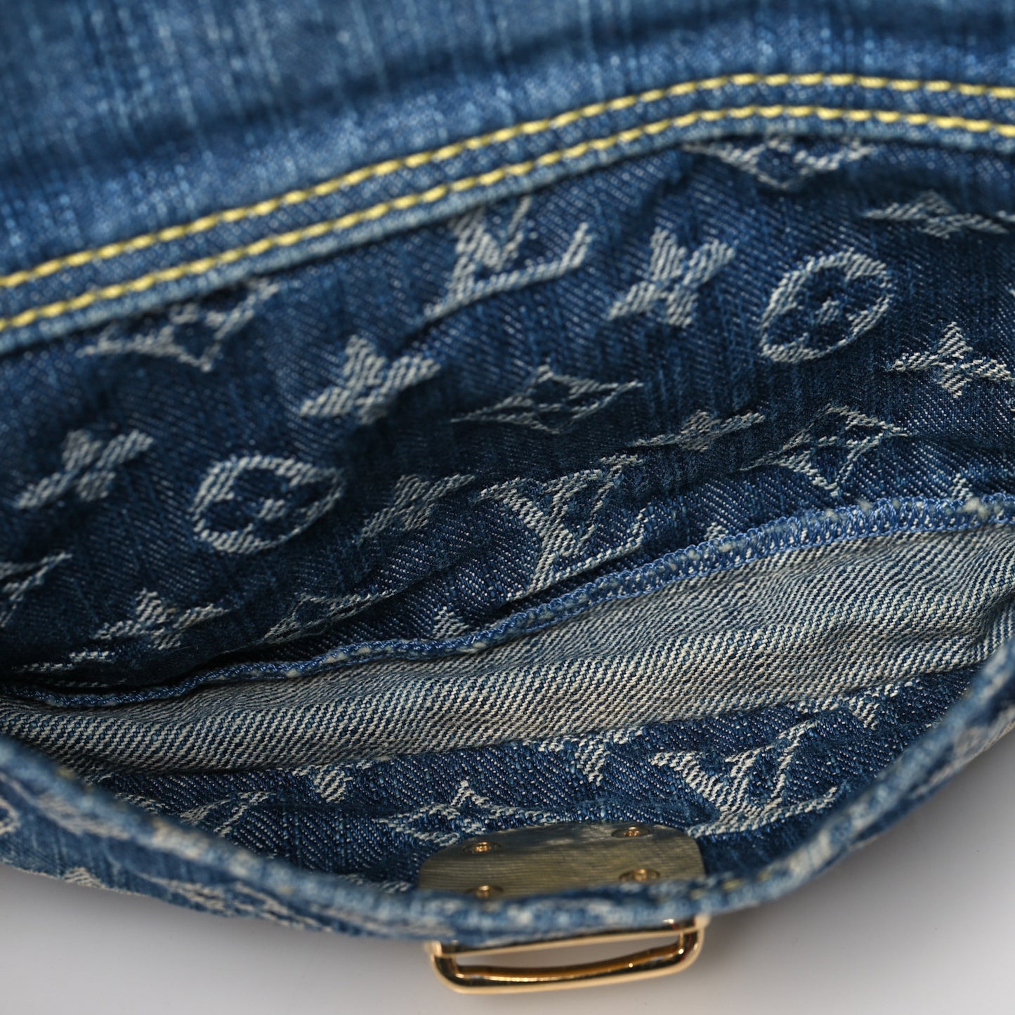 Monogram Denim Bum Bag Blue